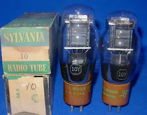 Nuevo en caja Par de tubos de vacío triodo Sylvania 10Y/VT25 #3 emparejados - Imagen 1 de 3