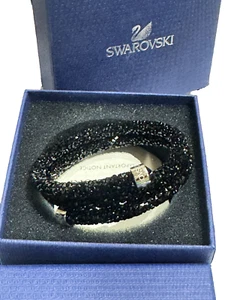 Swarovski Crystal Crystaldust Cuff Double Black M 5250023 - Picture 1 of 6