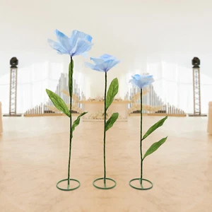 3PC Blue Large Artificial Flower For Fake Bouquet Wedding Home Party Decoration - Picture 1 of 18
