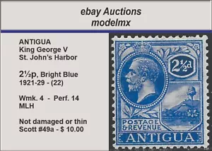 Antigua - 1922, #49a, Emissione Porto di San Giovanni, MLH - Cat. $10,00 - Foto 1 di 1