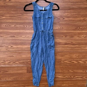 Girl SO Kohls Jumpsuit Romper Sleeveless Size small S blue chambray skinny leg - Picture 1 of 17