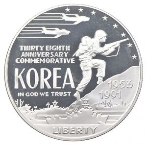 1991-P Proof Korean War Commemorative Silver Dollar $1 *0083