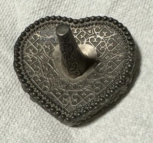 Vintage Heart Shaped Silver plated Filigree Ornate Ring Holder EUC - Picture 1 of 5