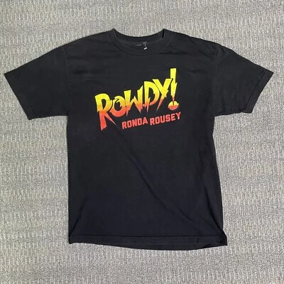 2014 Men's UFC Ronda Rousey MMA Female Fighter Size Small Black Graphic T-Shirt - Image 1 of 4