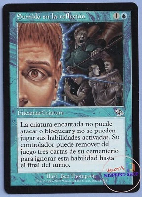 Lost in Thought Spanish Mtg MISPRINT. Wrong Cardtype, needs a space - Imagen 1 de 3