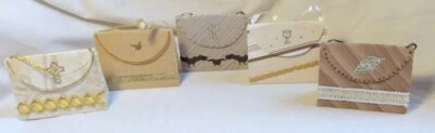 5 handgemachte Geschenktaschen + Henkel Brauntöne Kommunion/Konfirmation/Taufe.. - Bild 1 von 4