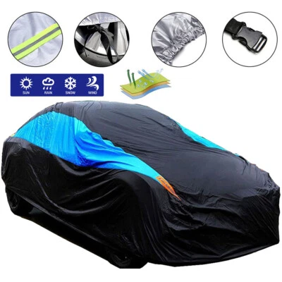 For Sedan Car Cover All Weather Protection Rain Dust Anti-UV Cotton Waterproof Foto 1 de 4