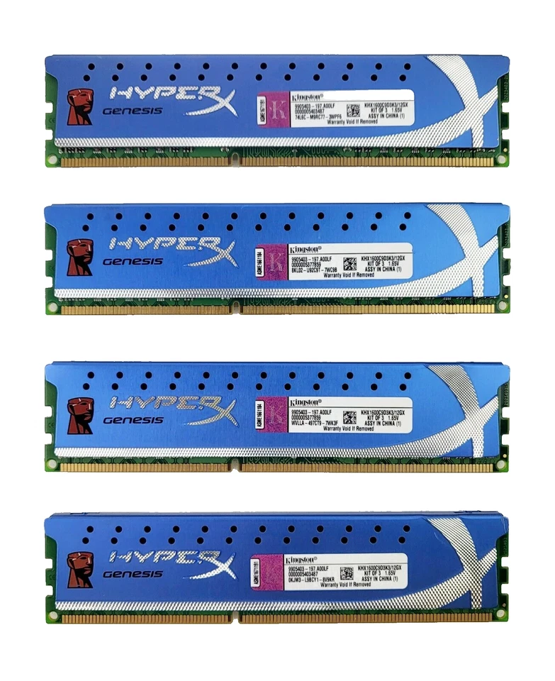 16GB Kit KINGSTON HYPERX DDR3 1600MHz (4GB x4) PC3-12800 Desktop Gaming Memory - Image 1 of 4