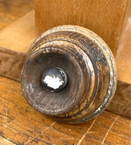 Vintage Wood Door Bell Buzzer, No Cracks or Damage, Button Springs Works Well Cover