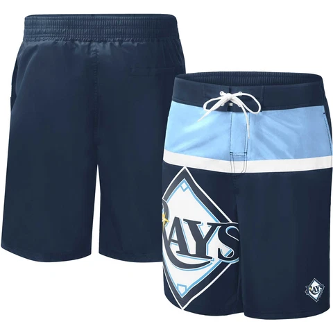 Men's G-III Sports by Carl Banks Navy Tampa Bay Rays Sea Wind Swim Shorts Cover