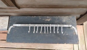 Antique Metal Wall Rack Primitive Game Hooks Kitchen Pot Coat Hat Clothing Hooks - Picture 1 of 10