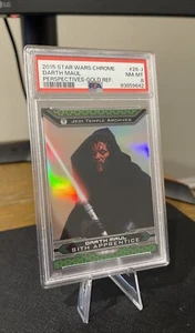 2015 Star Wars Chrome Darth Maul Perspectives Gold Refractor #28-J 35/50 PSA 8 - Picture 1 of 2