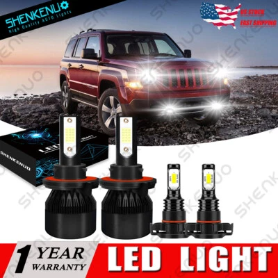 Faro LED COB haz alto/bajo para Jeep Patriot 2011-2017 6000K + bombillas antiniebla Foto 1 de 4