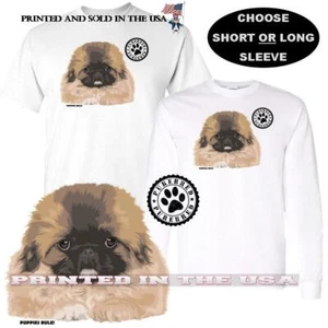 Camiseta gráfica Puppies Rule Pekingese Dog Raza Pura Raza Logo Serie - Imagen 1 de 4