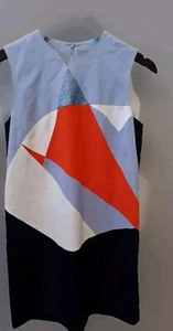 Victoria Victoria Beckham Sleeveless Mini Colourblock Sheath Dress Uk 6 vgc - Picture 1 of 22