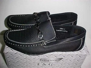 Men's Black Slip On Loafers Casual/Dress 7-8-9-10-11-12 NEW IN BOX by Evergreen - Picture 1 of 1