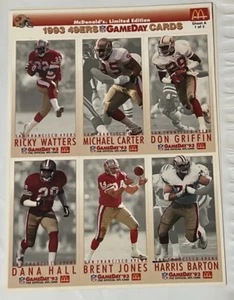 Tarjetas de fútbol americano McDonalds NFL GameDay 1993 coleccionista hoja completa sin cortar A 1-3 - Imagen 1 de 2