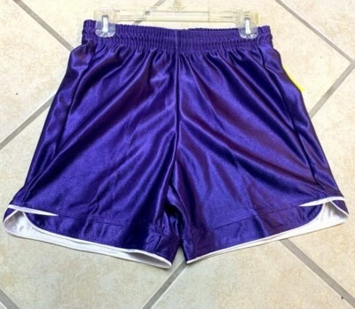 Pantalones Cortos Atléticos Juveniles Medianos Púrpura Blanco Unisex 5” Entrepierna Deslumbrante Fútbol Nuevos con Etiquetas Foto 1 de 3