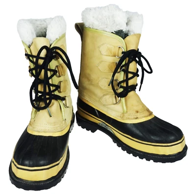 Bota de pato de invierno para nieve de 8 vástagos de acero para hombre de cuero y goma con forro de lana Foto 1 de 4