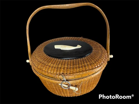 1960 Nantucket Basket by Jose Formoso Reyes Vintage Signed Whale NEEDS REPAIR Cover