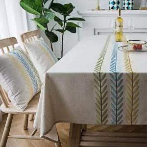 Stylish Square Rectangular Tablecloth/Table Cover for Kitchen Dinning Tabletop - Picture 1 of 83
