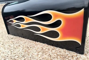 Calcomanía adhesiva personalizada Flames Biker Chopper Harley Hotrod Mailbox - 7 opciones - Imagen 1 de 5