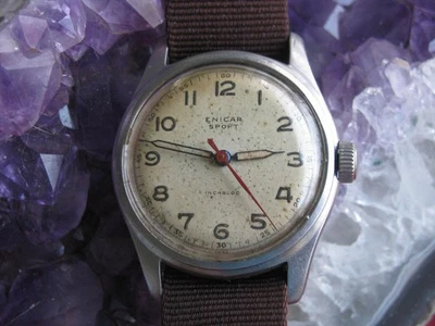 Reloj Pulsera Vintage Enicar Sport Estilo Militar Acero Inoxidable Cuerda Manual Foto 1 de 4