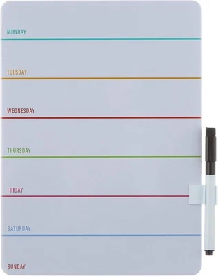 Kikkerland Dry Eraser Magnetic Whiteboard Weekly Message Board Organiser Planner - Image 1 of 3