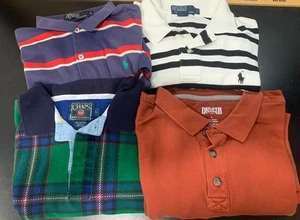 4 Lot Ralph Lauren & Duluth Cotton Polo Shirt Size L Large Multicolor READ - Picture 1 of 23