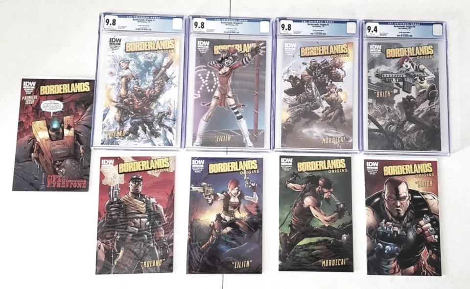 IDW Borderlands Origins CGC Set #1-4 PLUS #1-4 Cover A & #1 Fall of Fyrestone - Image 1 of 4