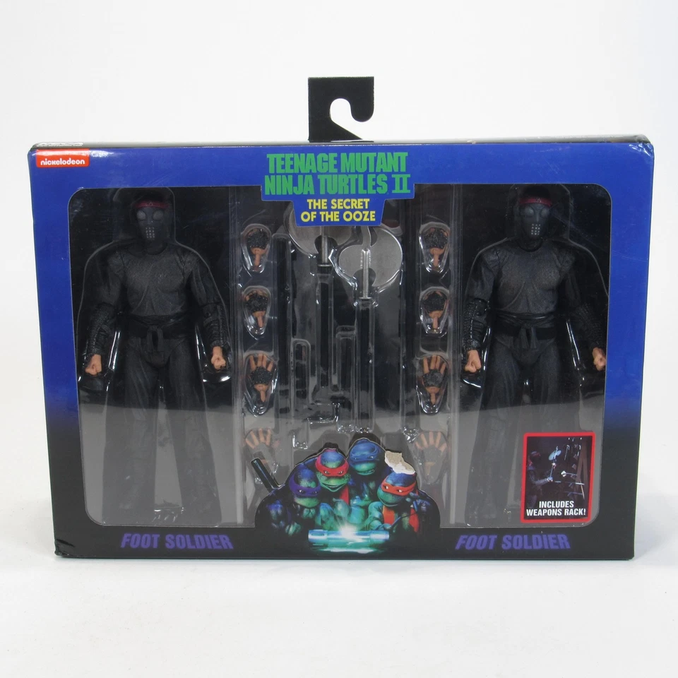 Juego de figuras de acción NECA TMNT II Secret of the Ooze Foot Soldier 2023 armas nuevas Foto 1 de 4