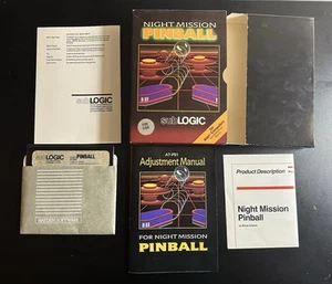 NIGHT MISSION PINBALL Complete Video Game SubLogic Commodore 64 Atari Computers - Picture 1 of 9