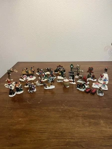 Lemax Christmas Village Figurines Lot Victorian Dickens Winter Scene People 30pc - Picture 1 of 4