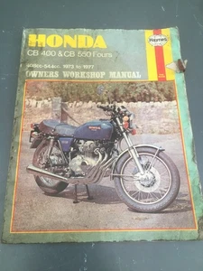 Genuine Haynes Workshop Manual Honda CB400 CB550 Fours 1973-1977 . - Picture 1 of 3