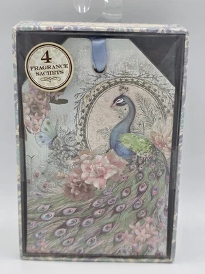 Bustine Profumate Lino Nuove Confezione da 4 Punch Studio Pavone Disegno Floreale - Immagine 1 di 4