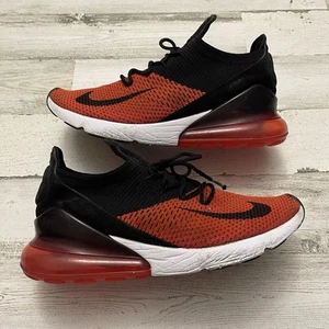 Nike Uomo Air Max 270 Flyknit AO1023-601 Nero Rosso Scarpe da Corsa Sneaker Taglia 10,5 - Foto 1 di 10