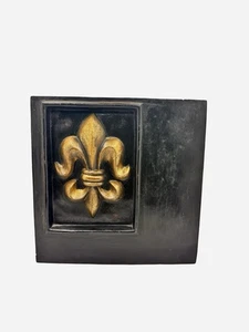 Fleur-de-Lis Wall Decor 3D Raised Relief Renaissance Home Decor 10” Square - Picture 1 of 7
