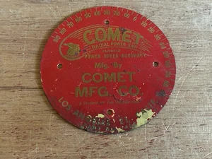 Comet Radial Power Saw Machine Tag Plate 3-1/2" Los Angeles Name Plate Siegler - Picture 1 of 24