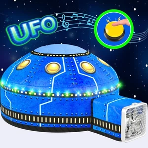 Leuchtender UFO-Flugzeug mit LED-Leuchten & UFO-Sound-Taste - leuchtet im Dunkeln, ... - Bild 1 von 7