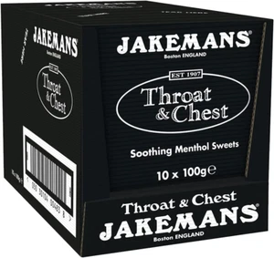 Jakemans Throat and Chest Flavour 100g Bags - Pack of 10 - Soothing Sweets UK - Picture 1 of 4