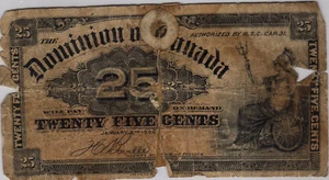 1900 Dominion of Canada Twenty-Five Cents Bill (SHINPLASTER). (RP3) - Picture 1 of 2