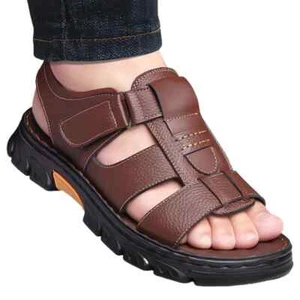 Sandals Men's Beach Shoes Artificial leather Slippers Outdoor Non-slip - Picture 1 of 26