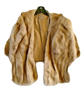 stola donna vera pelliccia vintage I. Magnin & Co. taglia S marrone chiaro - Foto 1 di 5