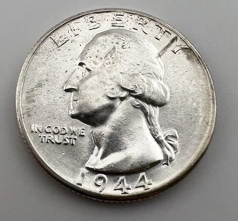 1944 S Washington Quarter GEM BU UNC Cover