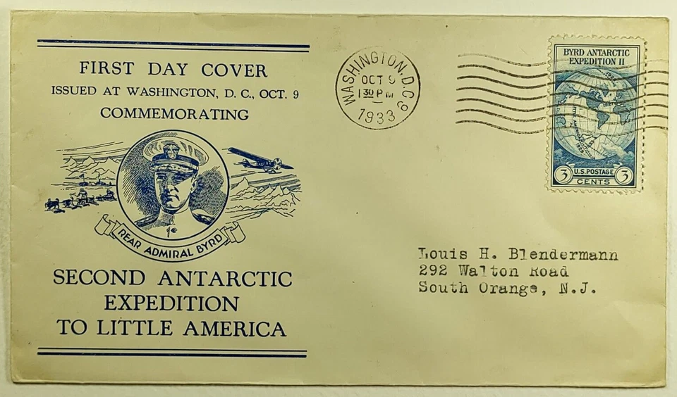 1933 FDC Rear Admiral Byrd Second Antarctic Expedition to Little America SC #733 - Image 1 of 2