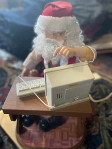 Telco Motionettes Santa Online Santa Claus Cat Mouse Computer Animated Arms - Picture 1 of 4