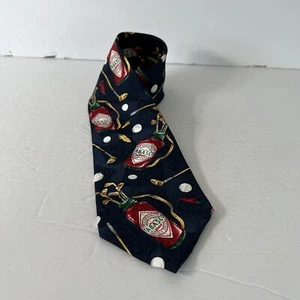 Vintage Men's Tabasco 100% Silk Neck Tie Golf Clubs Balls Hot Peppers - Picture 1 of 7