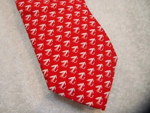 vineyard vines Red Fly Fishing Lure & Hook Pattern Tie NWT $85 Made in USA - Foto 1 di 6