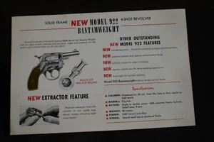 1950 Harrington & Richardson Model 922 9 Shot Revolver Brochure - Picture 1 of 1