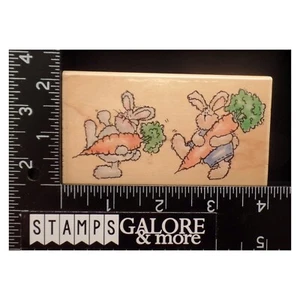 Estampillas de goma negras Penny 1406J CONEJOS DE PASCUA DESFILE DE ZANAHORIA #1276 - Imagen 1 de 2